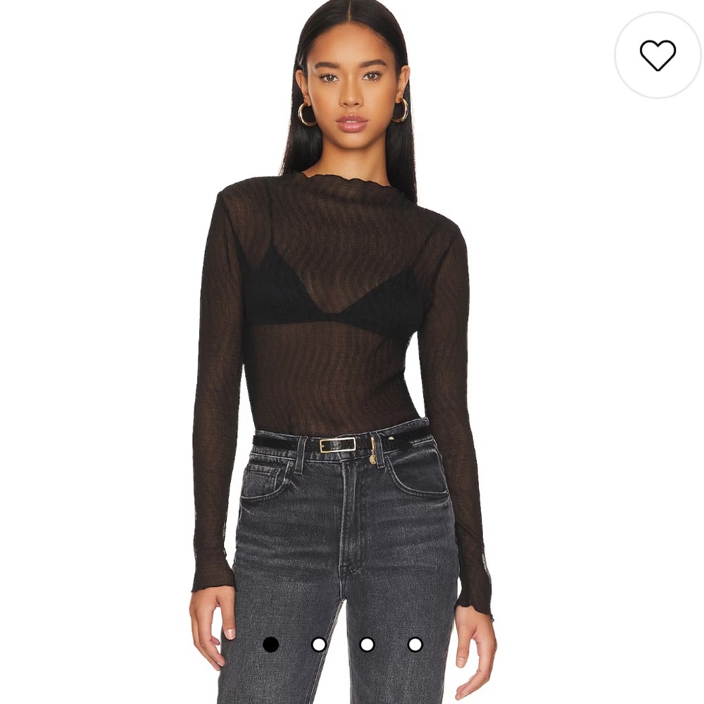 Sndys / Molly king sheer mock neck Marseilles top